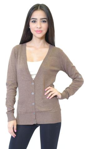 Navy Open Front Knit Cardigan