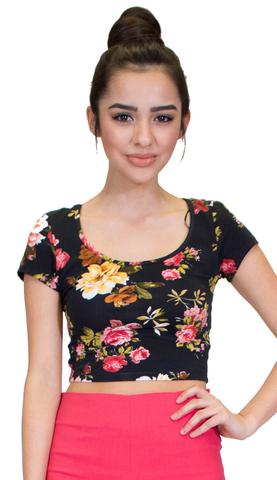 Mock Polo Turtleneck Crop Top