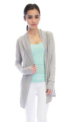 High Low Open Front Three Quarter Sleeves Cardigan