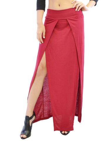 Black Side Slit Maxi Skirt