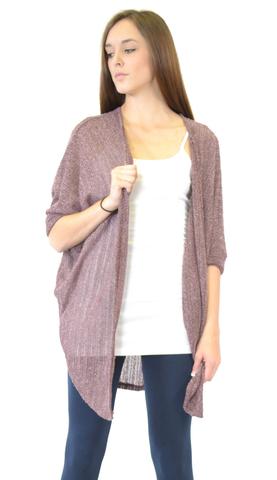 High Low Open Front Three Quarter Sleeves Cardigan