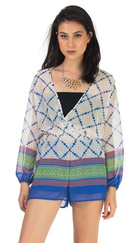 Embroidered Mesh Kimono