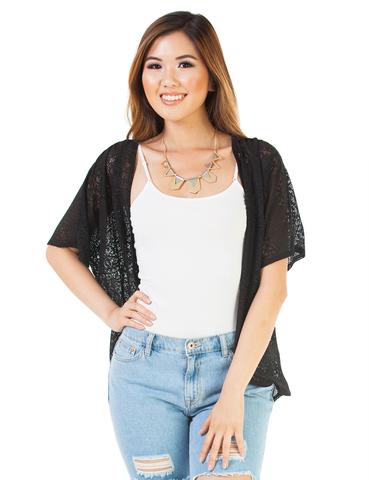 High Low Open Front Three Quarter Sleeves Cardigan